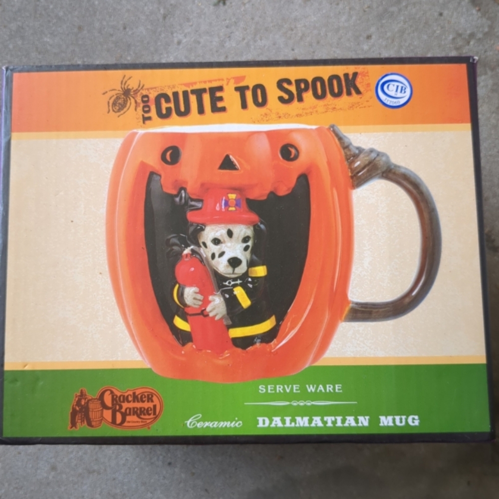 Cracker Barrel Ceramic Halloween Large Dalmatian Mug